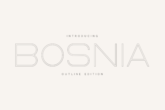 Bosnia Outline: Modern Geometric Typography
