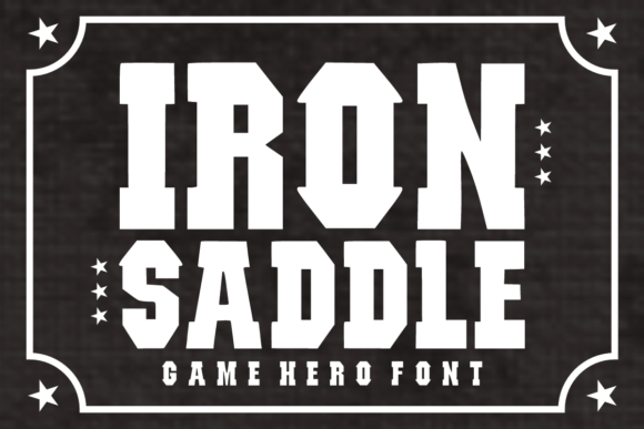 Iron Saddle: Bold Gaming Varsity Display Font