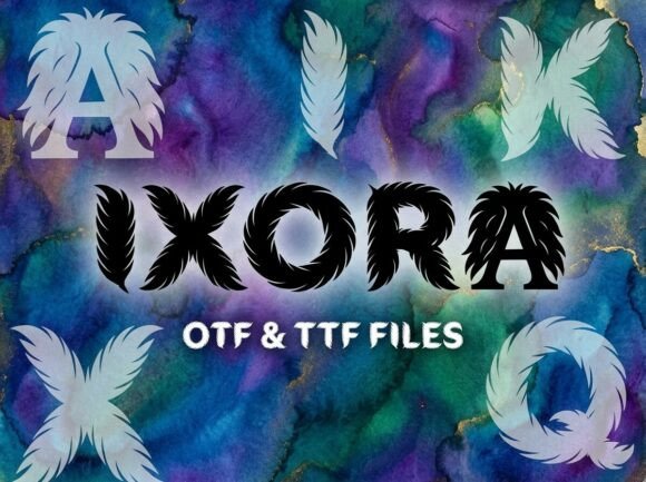 Ixora: Ethereal Feathered Display Typography