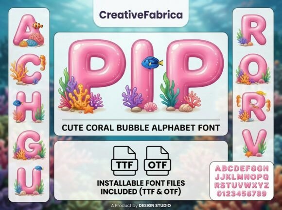 Pip: Integrating Playful Coral Bubble Typography into Marine-Themed Design